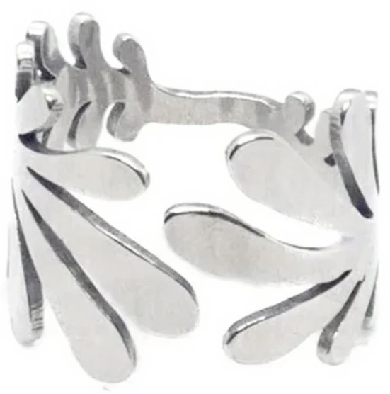 Anillo de acero quirurgico hojas